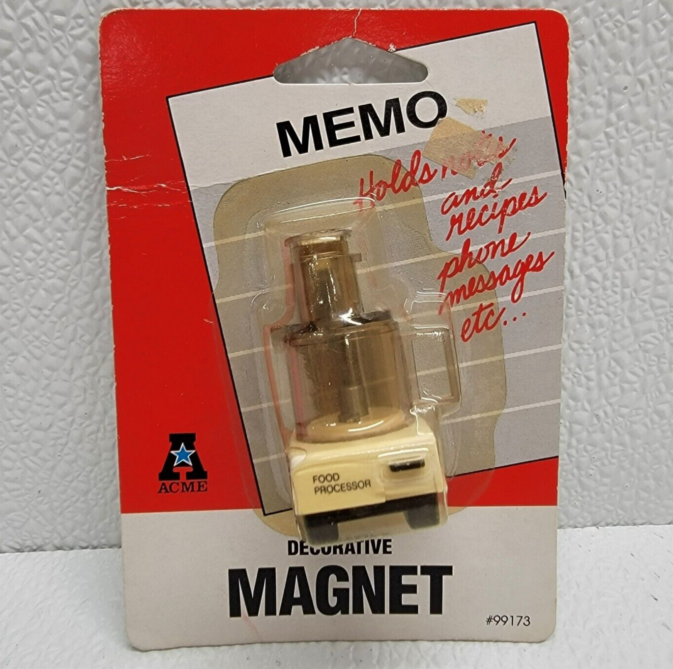 Vintage 1992 ACME Miniature Food Processor Decorative Magnet in Package