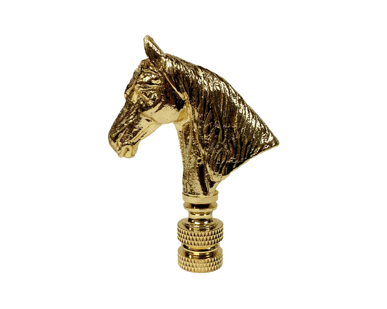 Lamp Finial-HORSE HEAD-Polished Brass Finish, Highly detailed metal casting