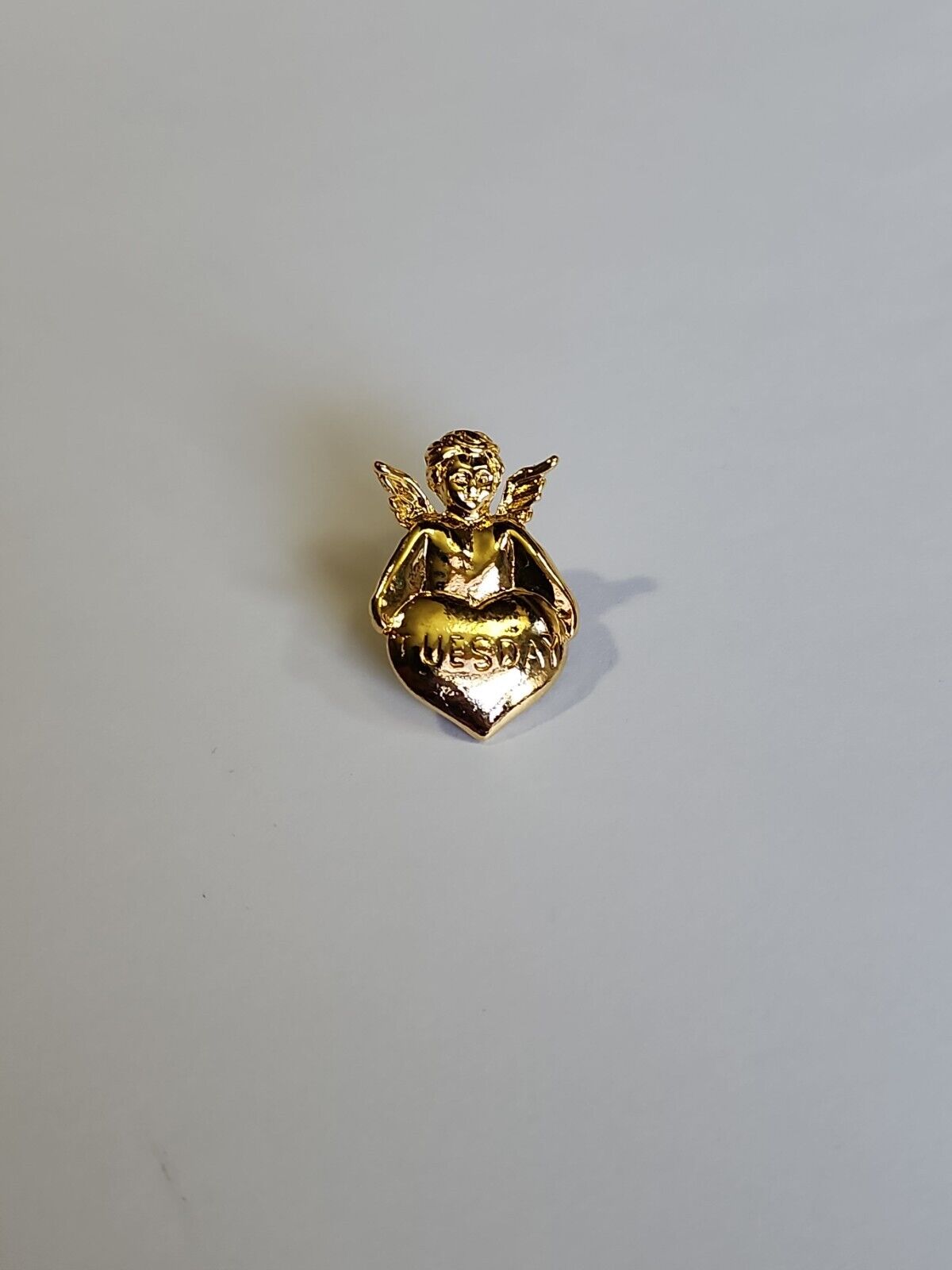 Tuesday Angel Cherub Lapel Pin Gold Color Metal by Two Sisters