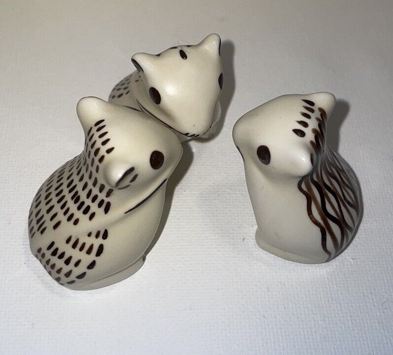 3 MMA Replica Jerboa Ceramic Art Pottery Mice Mouse Miniature Animal Figurines