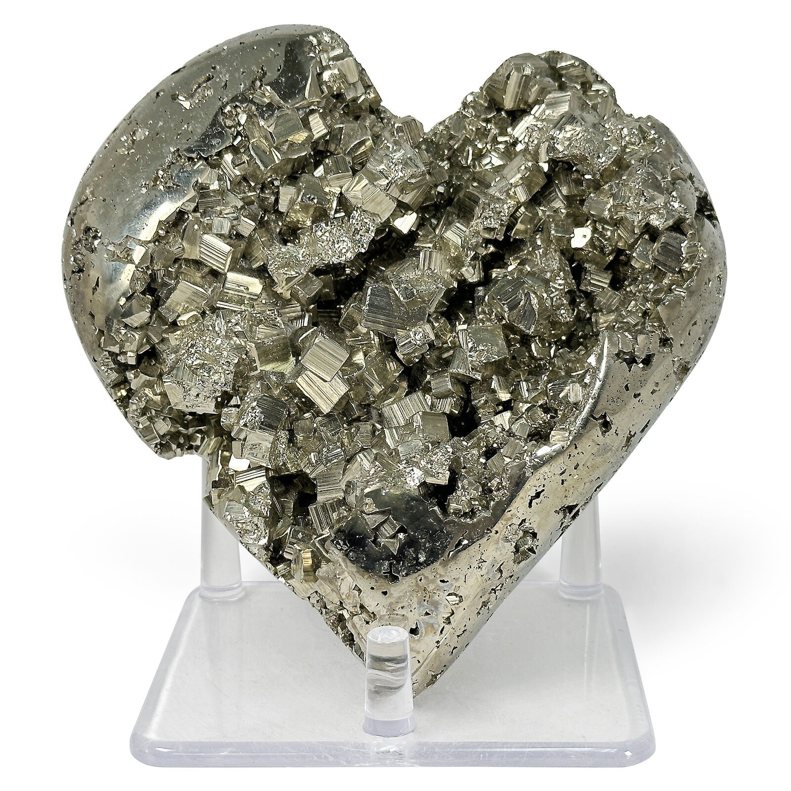Hand Carved Heart Shaped Pyrite Gemstone 5.2 Lb #RSH227