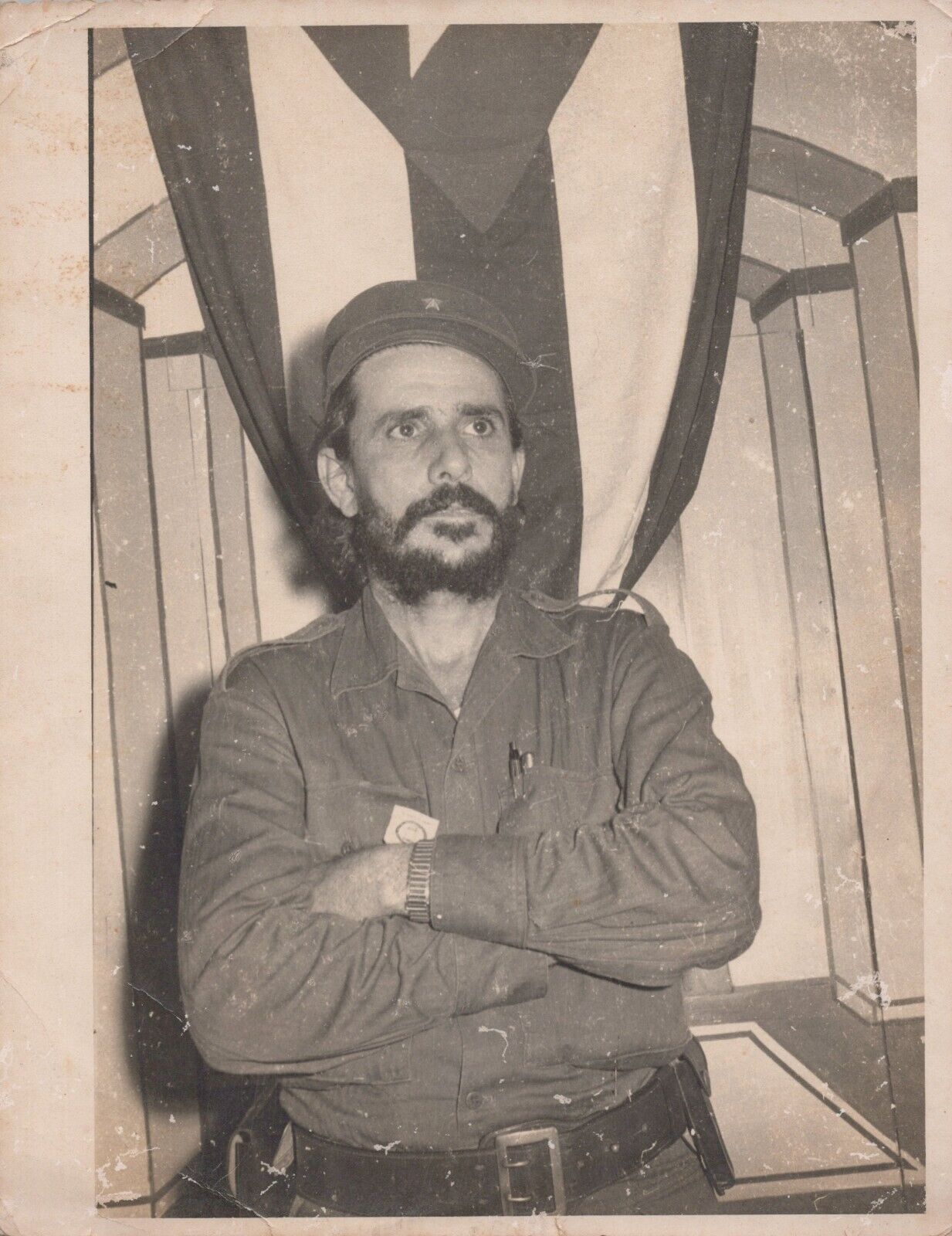 CUBA CUBAN REVOLUTION COMMANDER DE LOS SANTOS PORTRAIT 1960s ORIG Photo C36