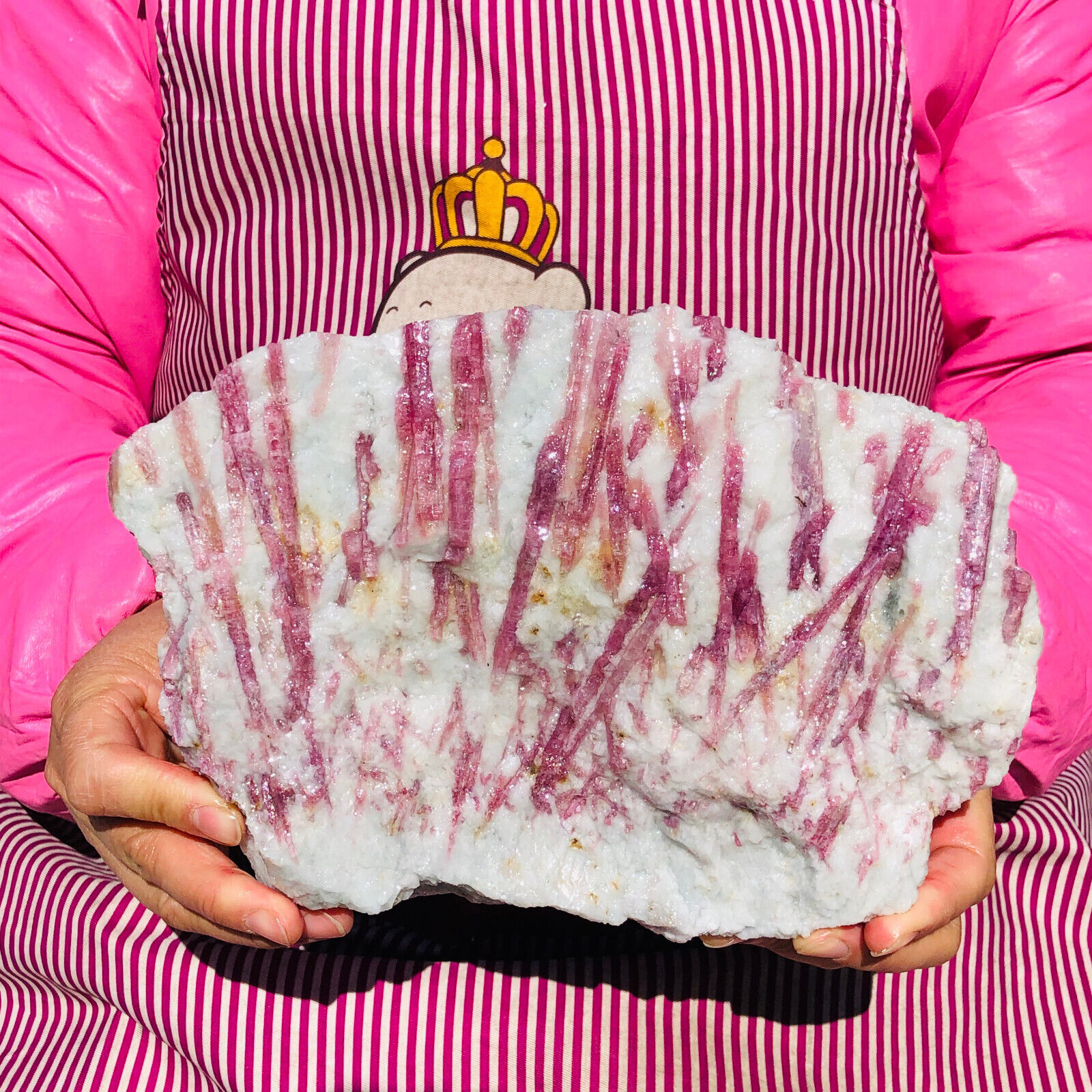 5.5LB Natural pink tourmaline quartz crystal rough mineral specimens healing