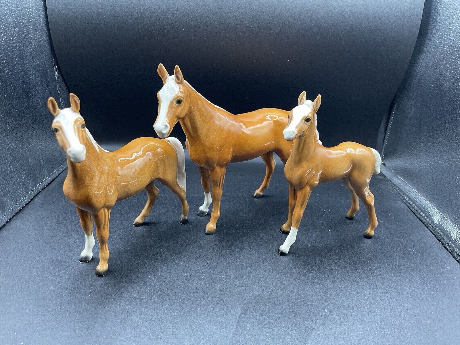 Rare Goebel HTF West Germany Palomino Stud,Mare,& Foal Grouping