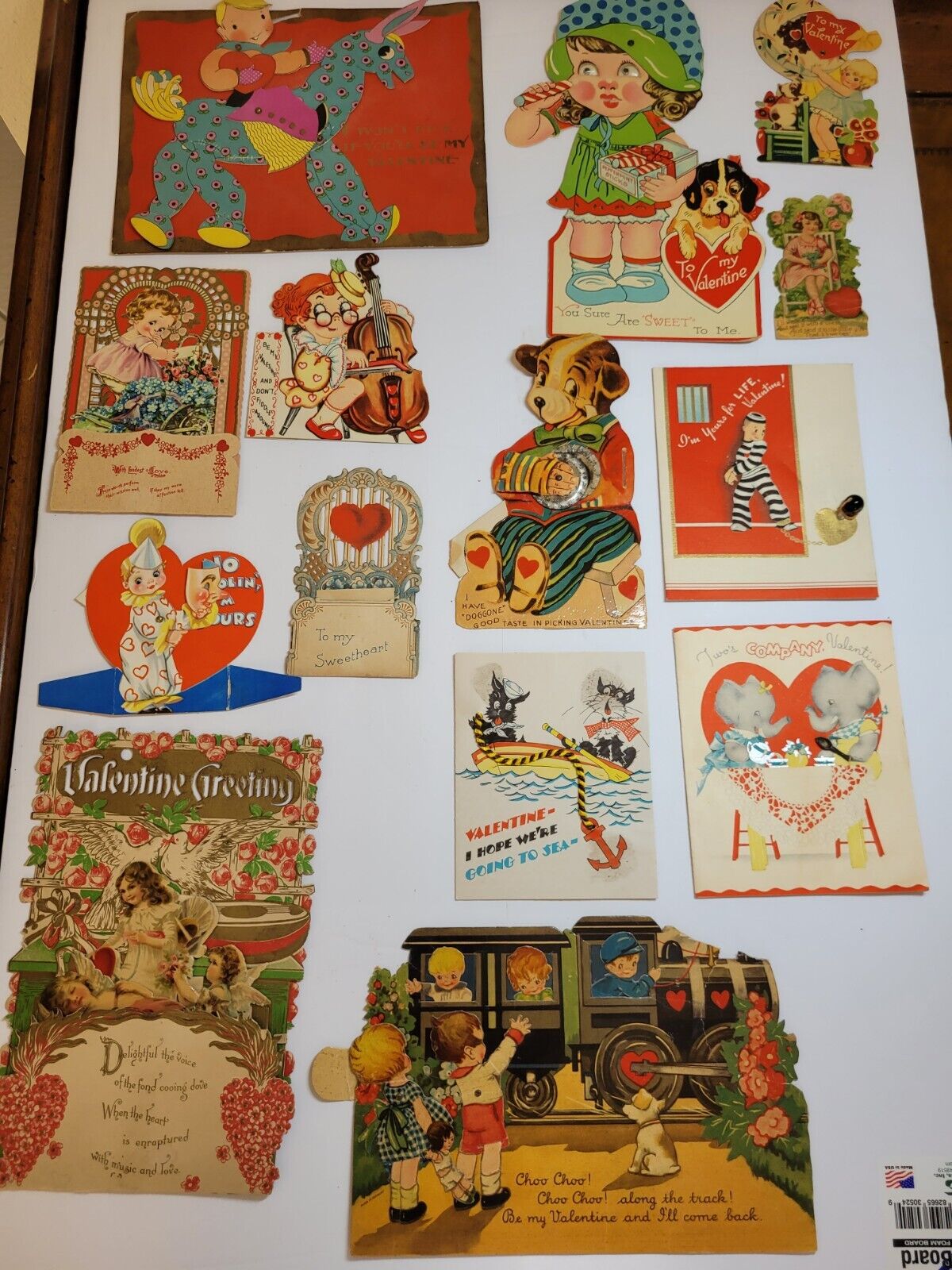 Vintage Valentine Lot 14 Die Cut, Germany, Movable, USA, Carrington