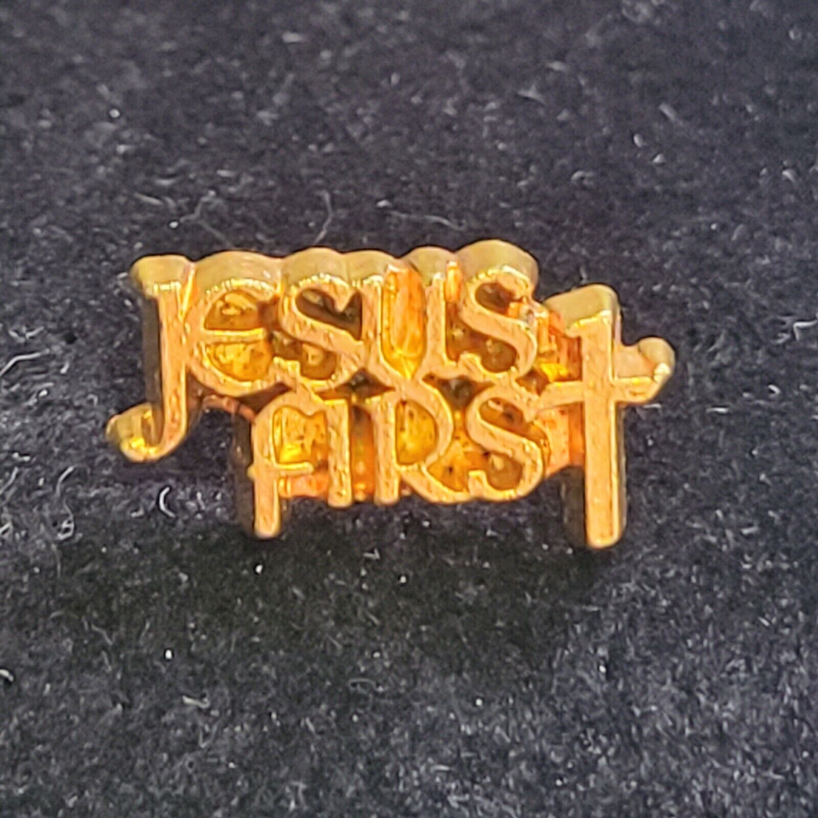 Jesus First Rose Gold Tone Lapel Tie Hat Shirt Pin Christian religious cross
