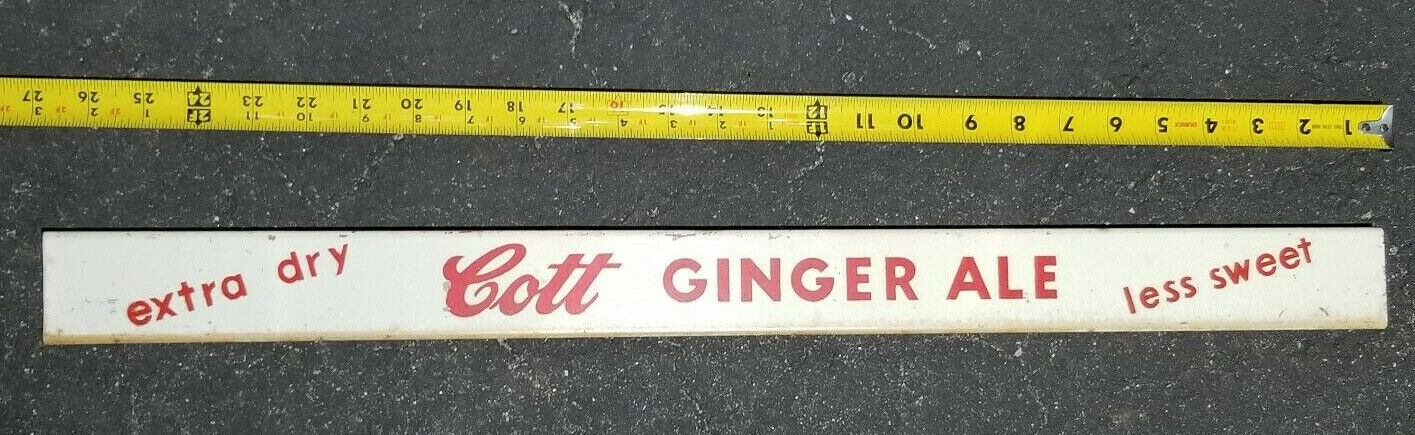1940s Cott Extra Dry Ginger Ale  Door Push Metal Sign A