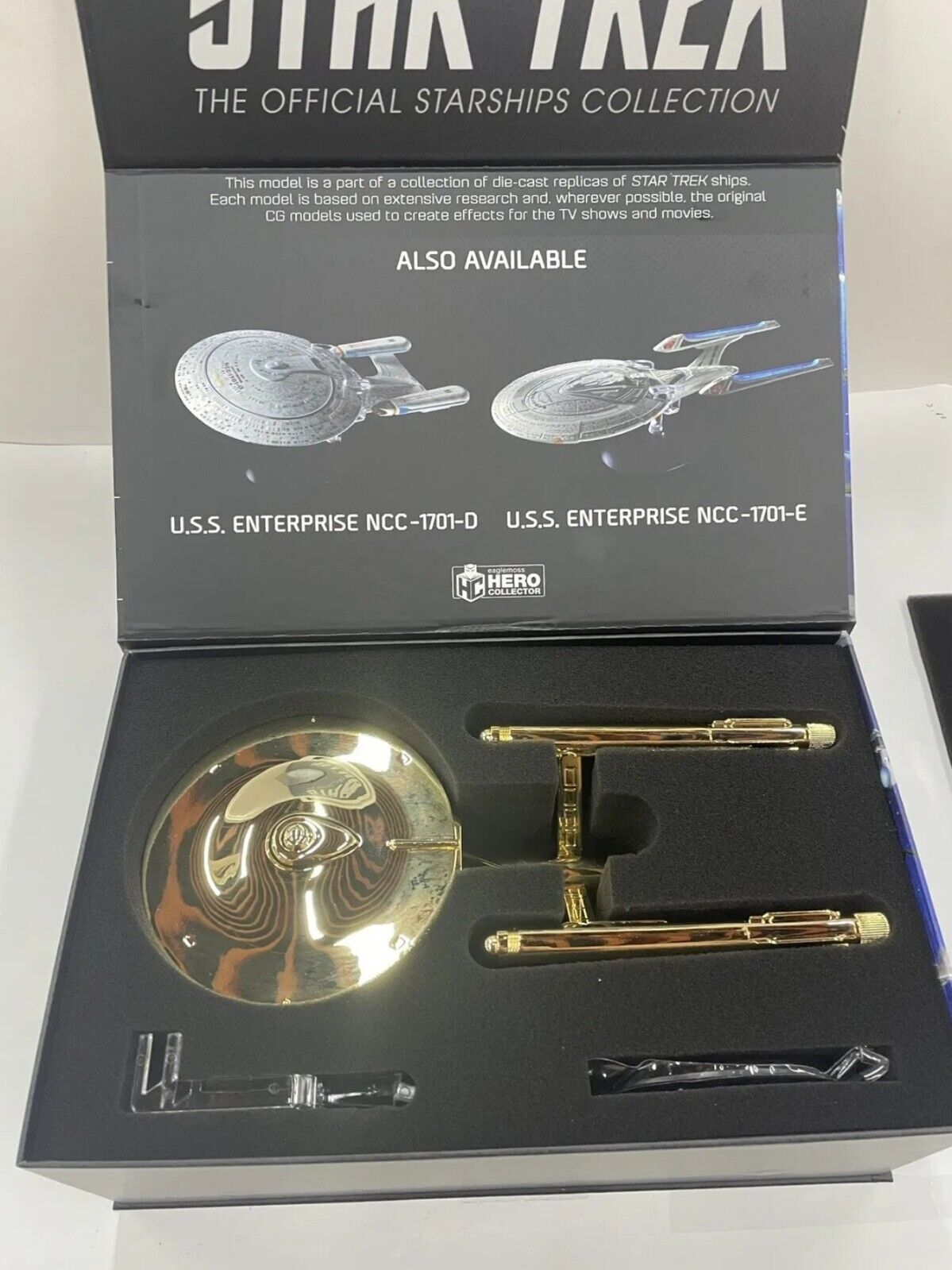 Eaglemoss Star Trek 18k Gold Plated Enterprise NCC-1701 XL - RARE 