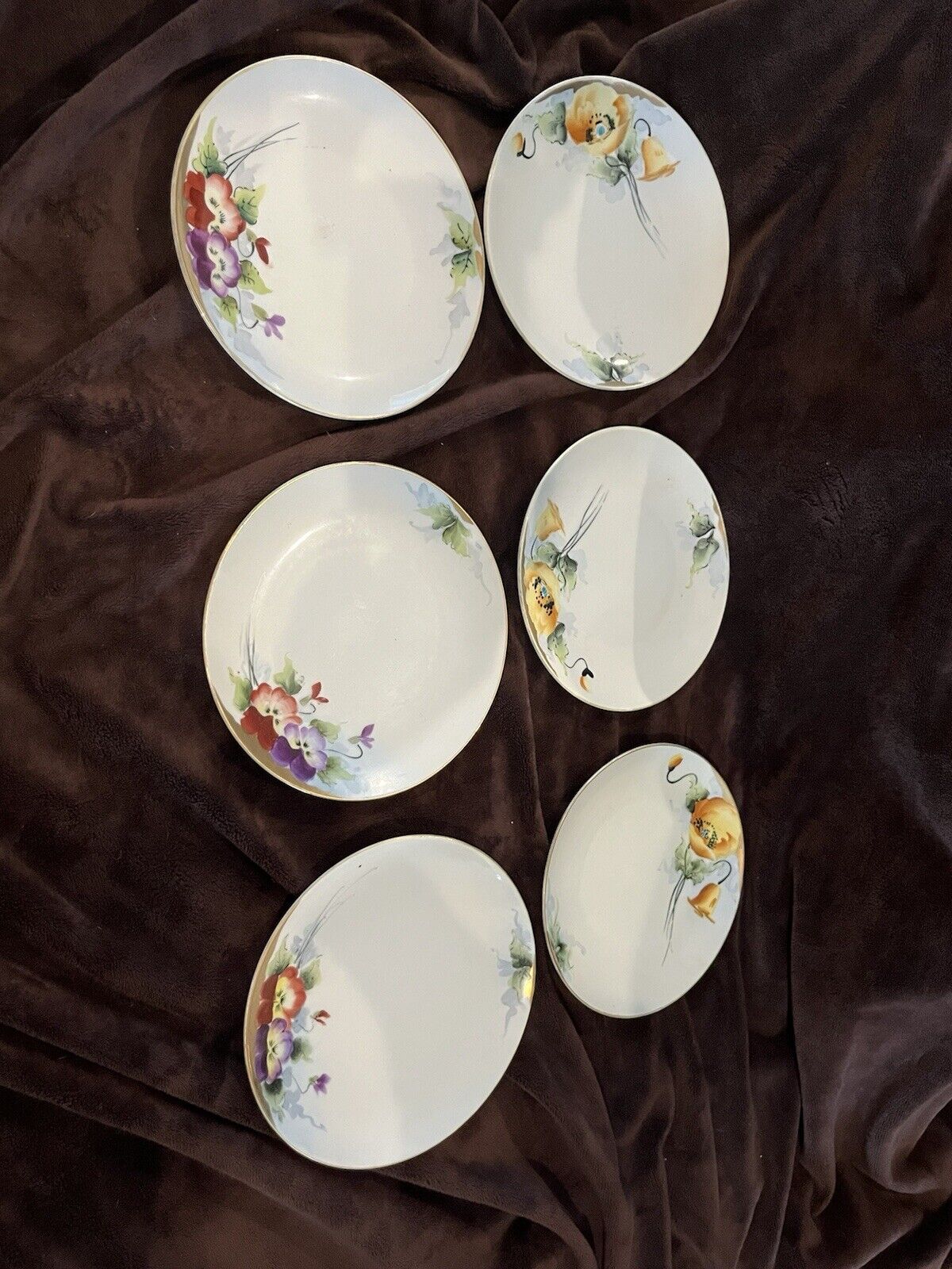 Vintage Floral Decorative Plates (set of 6) Made In Japan “NIPPON”