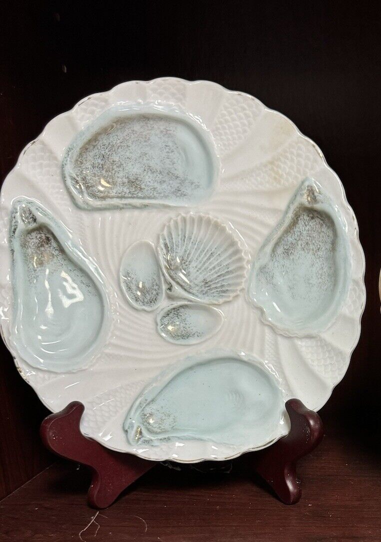 Antique German Porcelain Oyster Plate