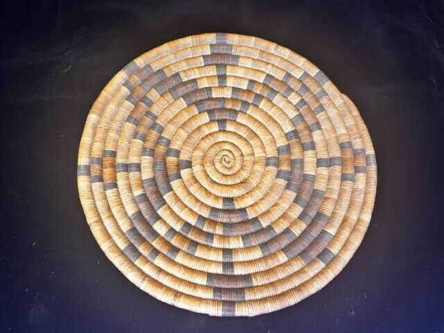 Circa 1920\'s Native American Hopi Coil Basket Star or Flower Pattern 13\