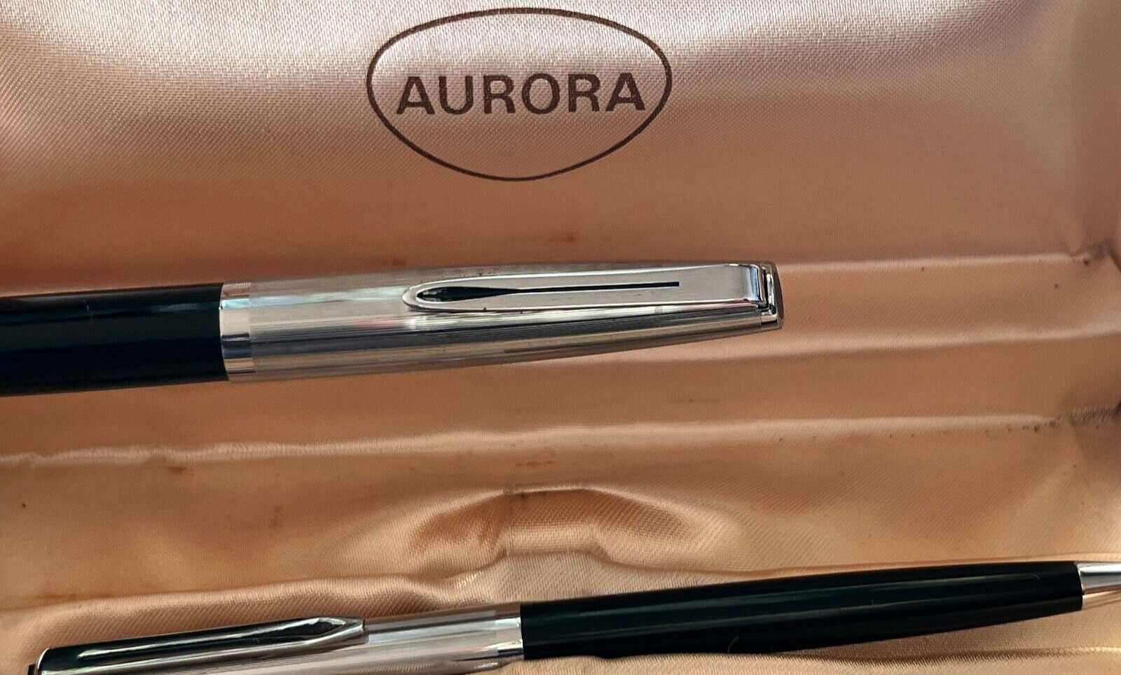 Aurora Pen Fountain Pen 88P IN Piston + Sphere Foiled Silver Vintage