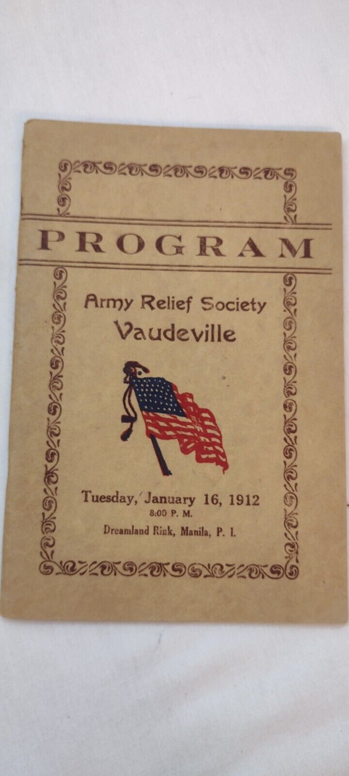 1912 Army Relief Society Vaudeville Program