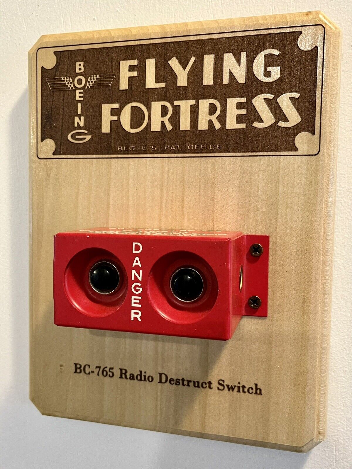 Boeing B-17 Flying Fortress Part Radio Destruct Switch Box WWII Plaque Gift