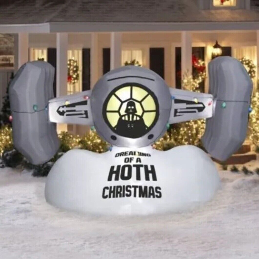 New Gemmy Darth Vader Tie Fighter Star Wars Disney Christmas Blower Inflatable