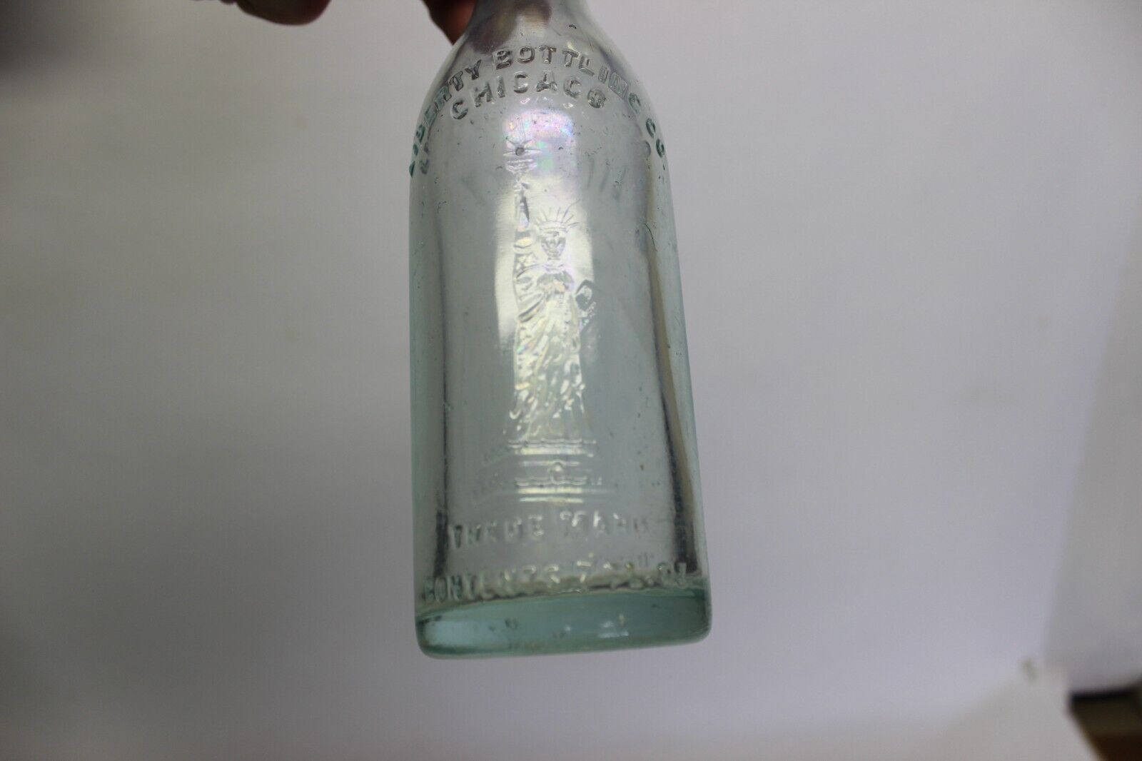 Liberty Blue Rock Beverages Soda Bottle, Chicago, Illinois, Statue of Liberty