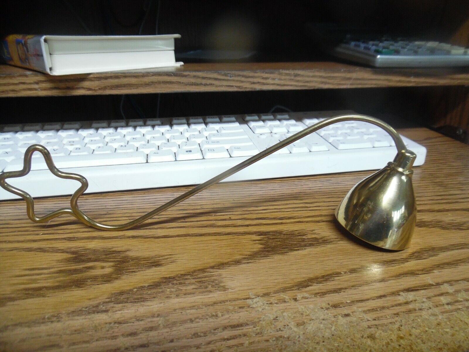 Large brass star candle snuffer 9.5\