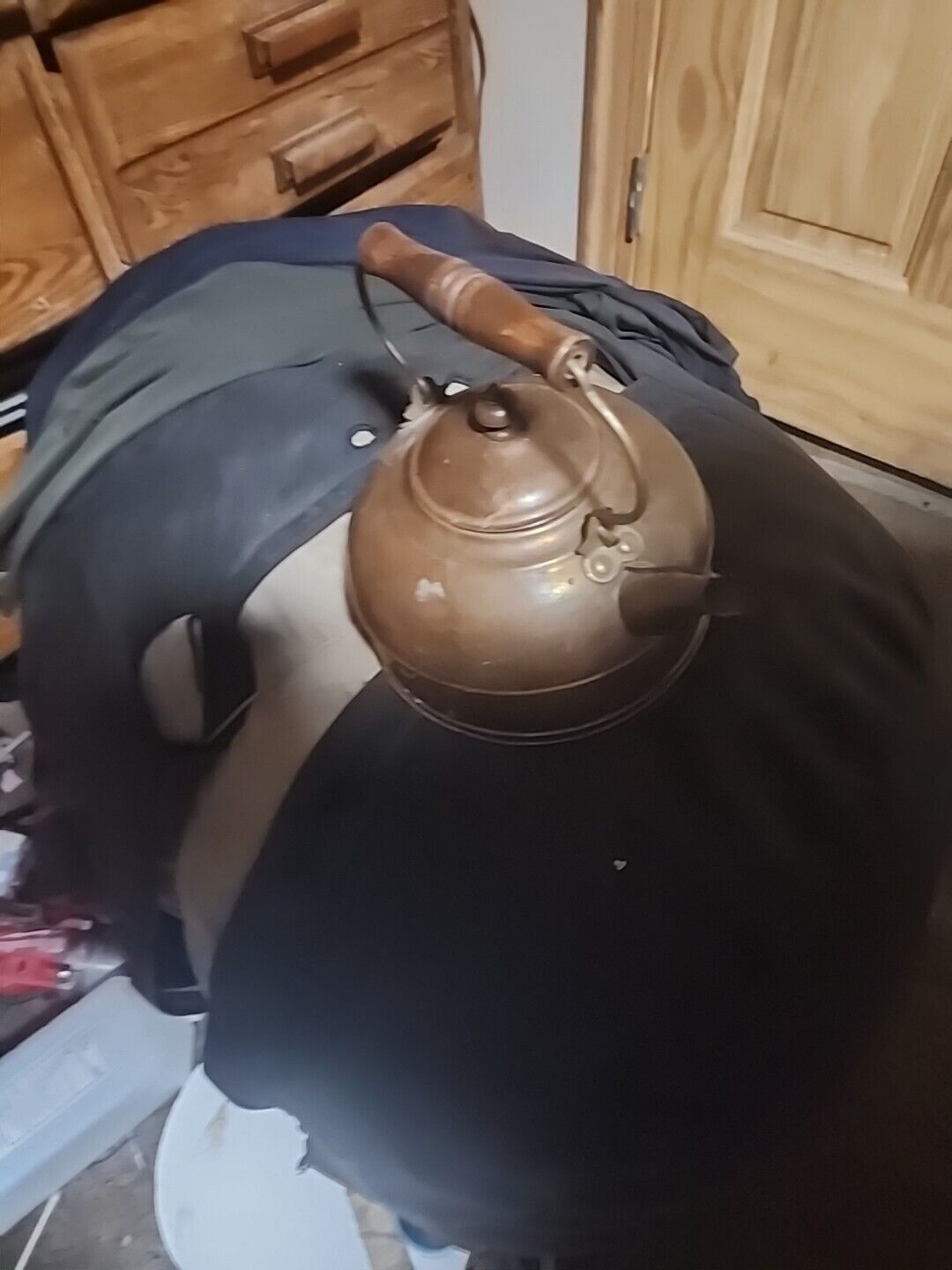 Vintage Paul Revere copper tea pot, steam kettle. Original Revere Ware Rome, NY