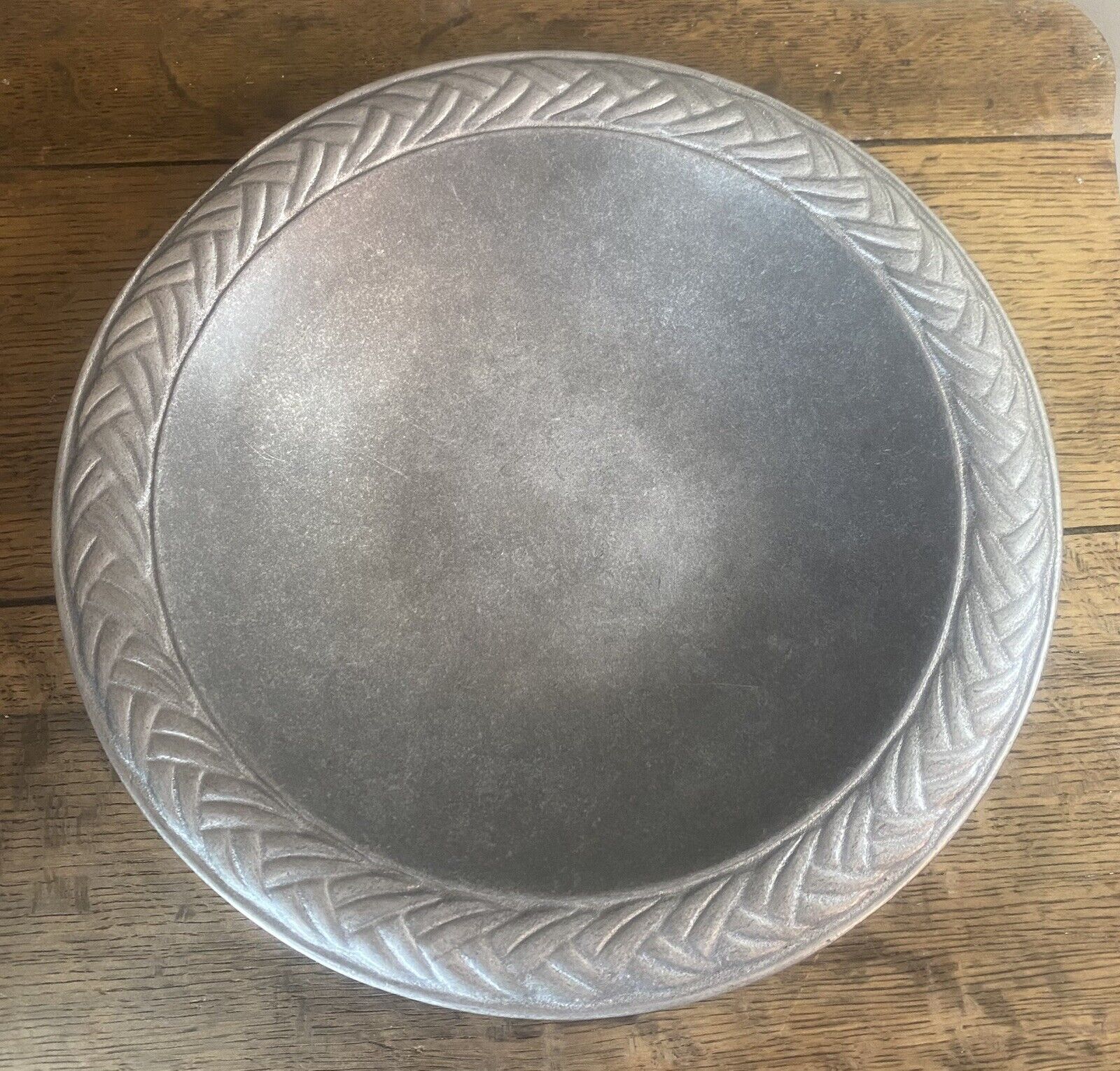 WILTON ARMETALE Pewter PATIO ROPE 11 1/2” Bowl Serving Tray