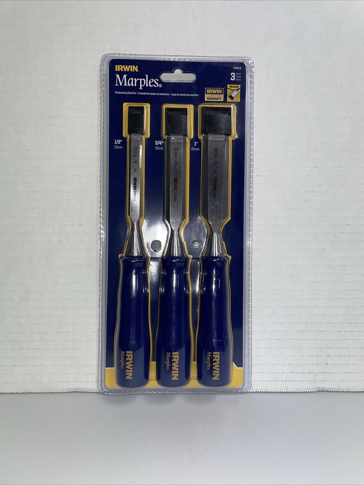 IRWIN Marples 3 Piece Woodworking Chisel Set - 1769179 - New in package
