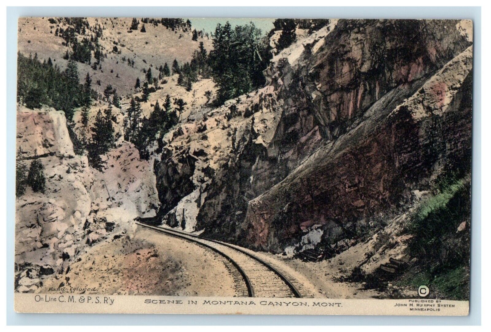 c1910\'s Railroad Train Scene In Montana Canyon Montana MT Unposted Postcard