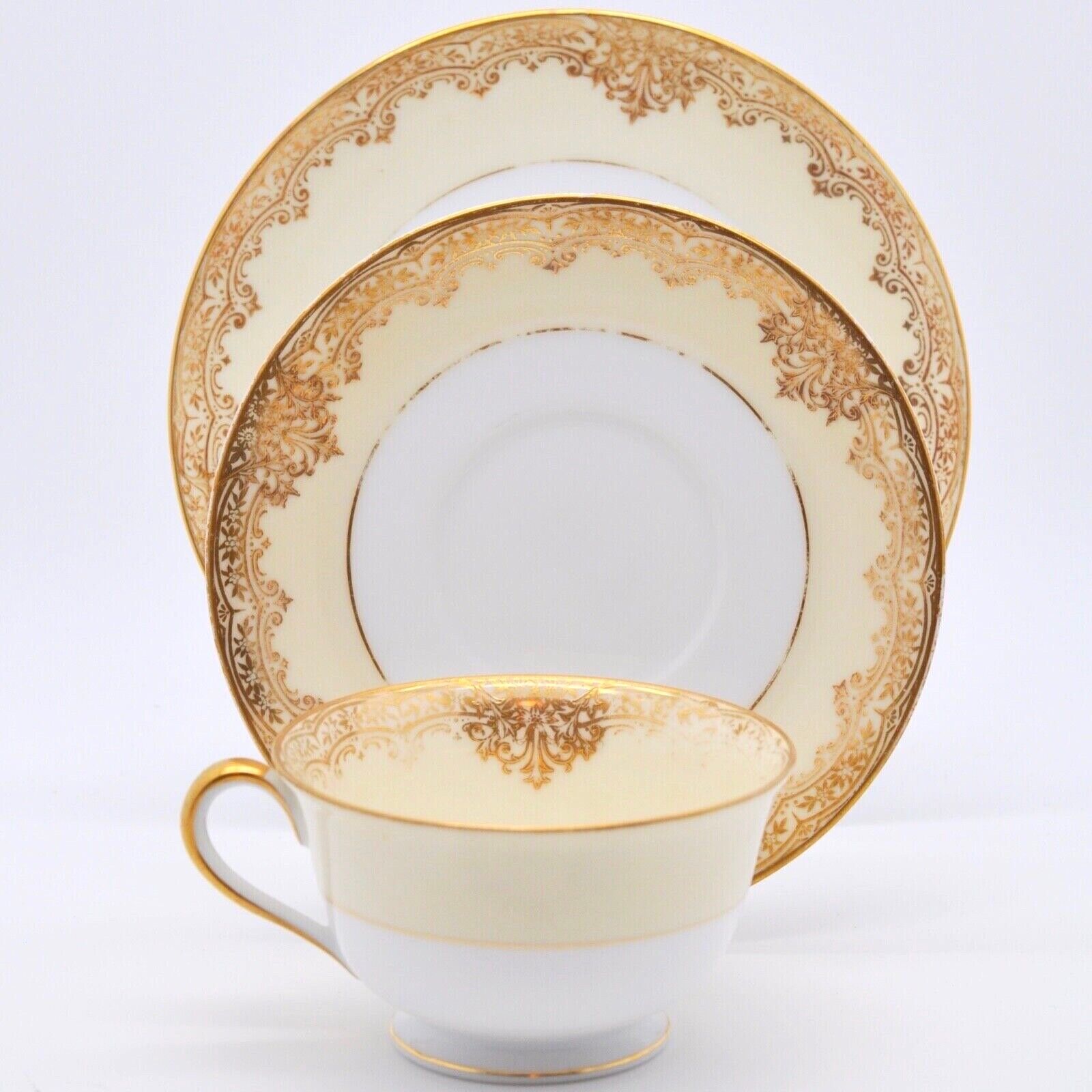 Garland Noritake Tea Cup Saucer Dessert Plate Set Porcelain Hand Painted Vintage