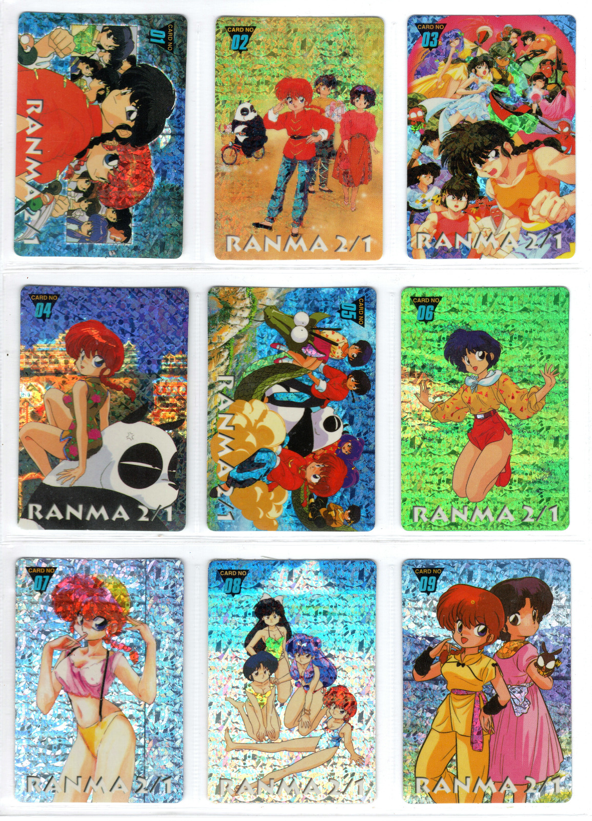 Ranma 1/2 Holographic Cards 72/72 FULL SET -Peru, Year 1999 - ULTRA RARE SET