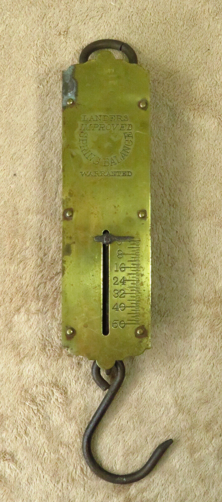 Nice Antique Primitive Landers Improved Vintage Spring Balance Scale / 50 lbs