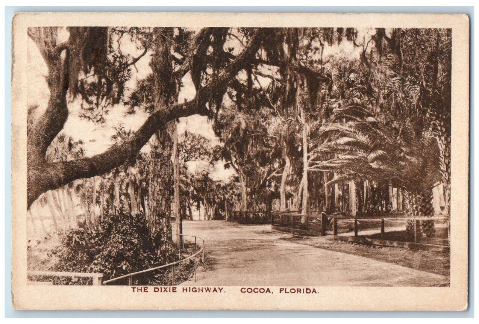 c1940's The Dixie Highway Cocoa Florida FL Vintage Unposted Postcard
