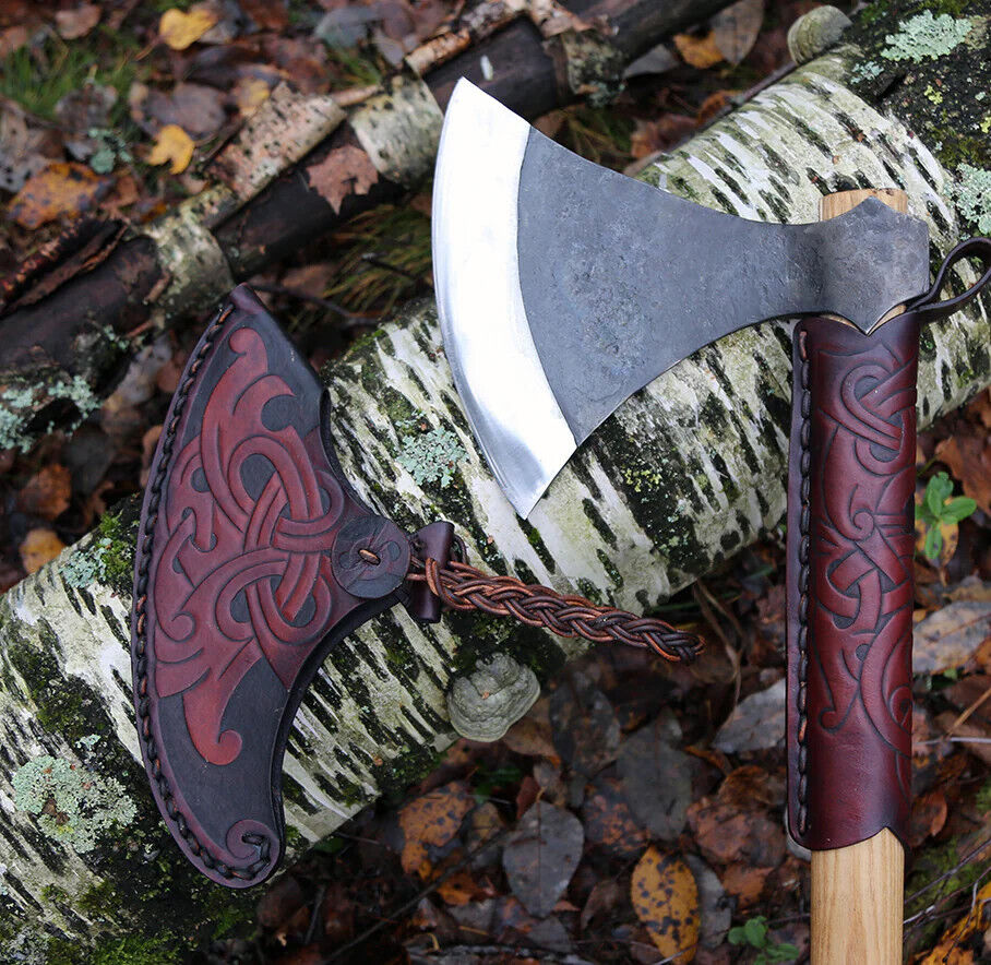 Custom Battle Viking Axes for sale, Custom Forged Carbon Steel Norse Axe Hatchet