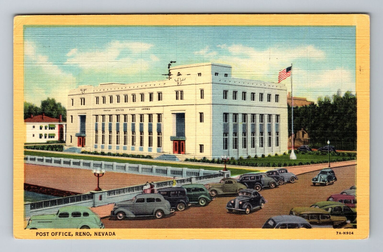Reno NV-Nevada, Post Office, c1952 Antique Vintage Souvenir Postcard