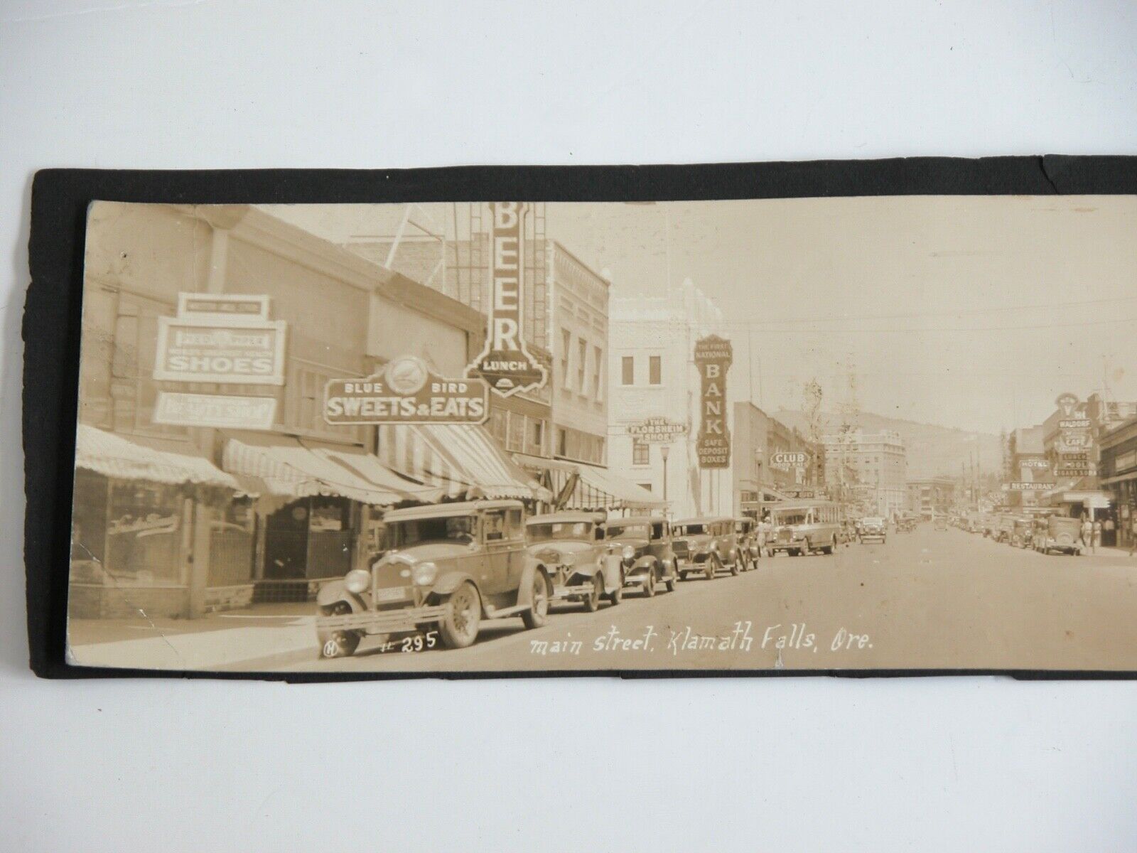 Main Street Klamath Falls OR Photograph Hardware Candy Store Bank Cars Vtg 1920s