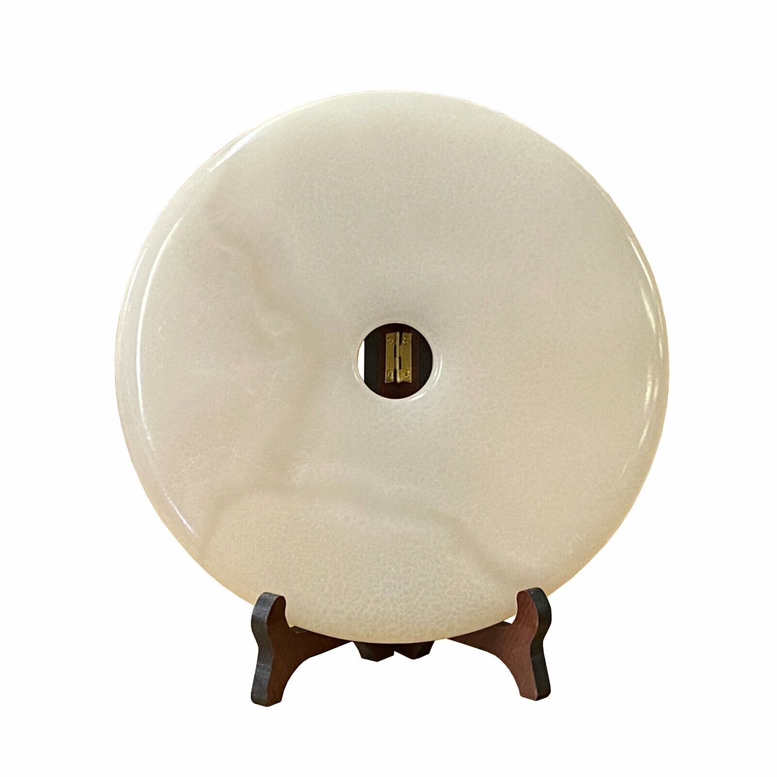 Chinese Natural White Stone Round Fengshui Home Decor Display ws1669