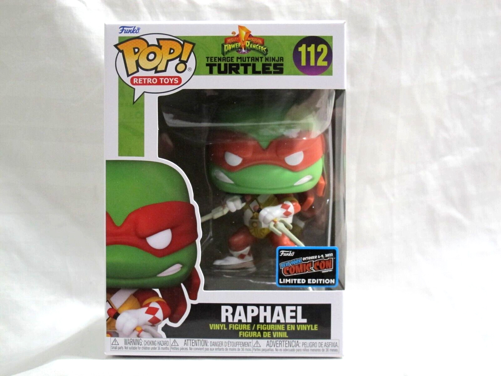 Funko Pop TMNT Power Rangers Raphael #112 NYCC 2022 Official Con -Fast Shipping