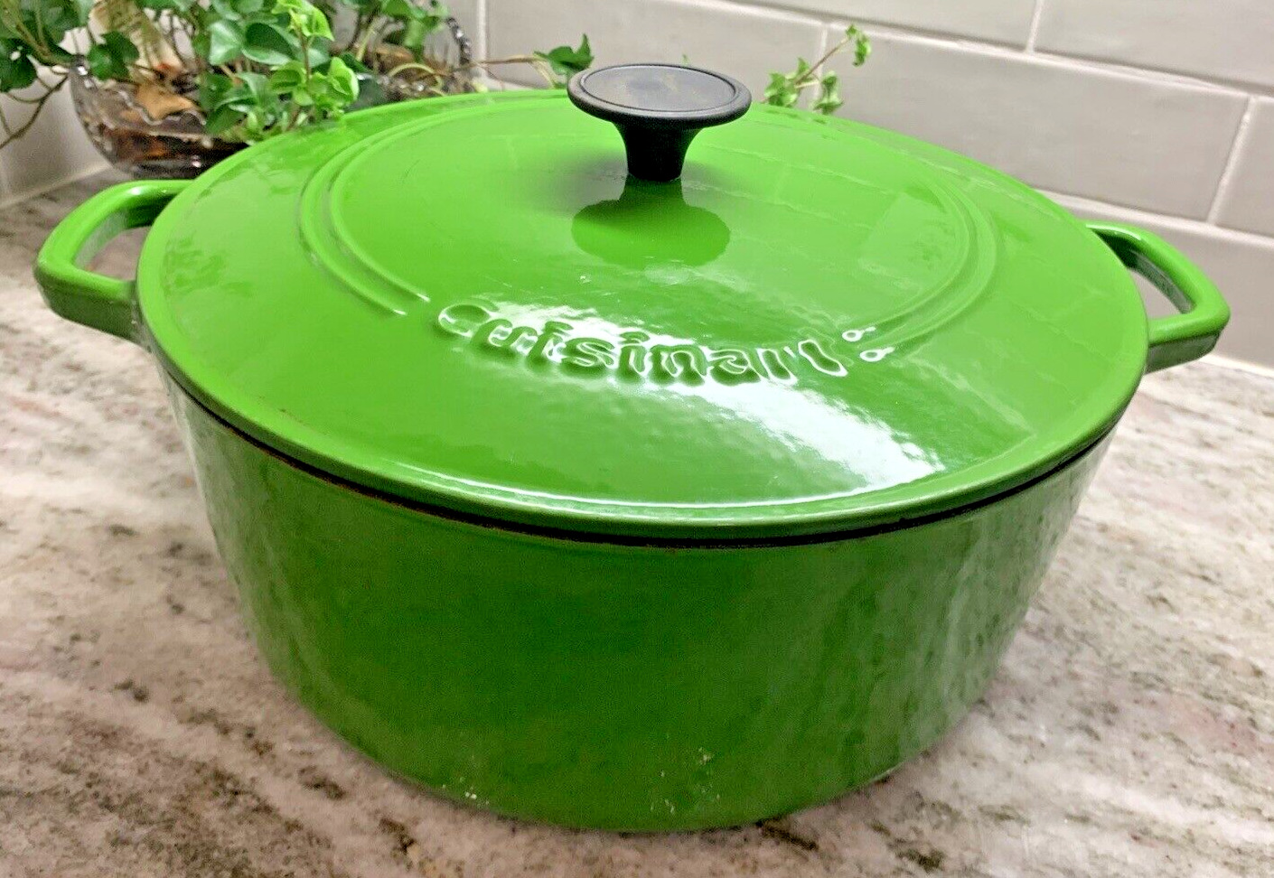Cuisinart Dutch Oven Green 7QT Cast Iron Enameled Pot W/ Lid