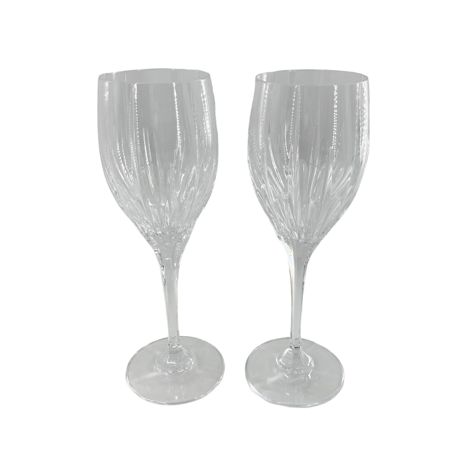 2x Mikasa Arctic Lights Platinum Wine Glass white goblet blown crystal discontin