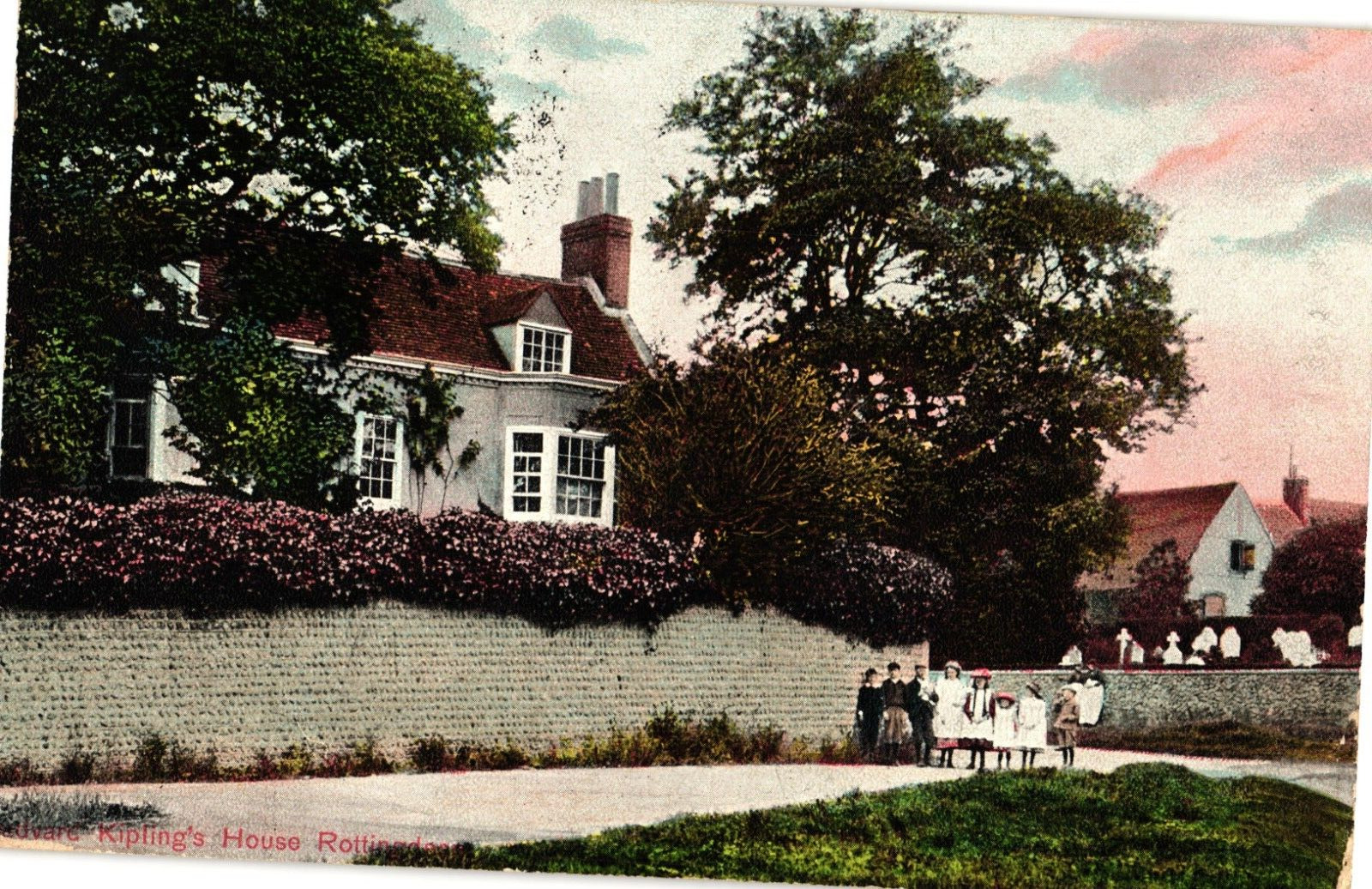 Rudyard Kipling\'s House Rottingdean Sussex England Divided Postcard Posted 1907
