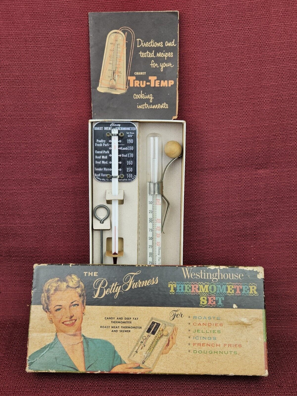 Vintage Betty Furness Westinghouse Thermometer Set w/ Box & Directions Untested