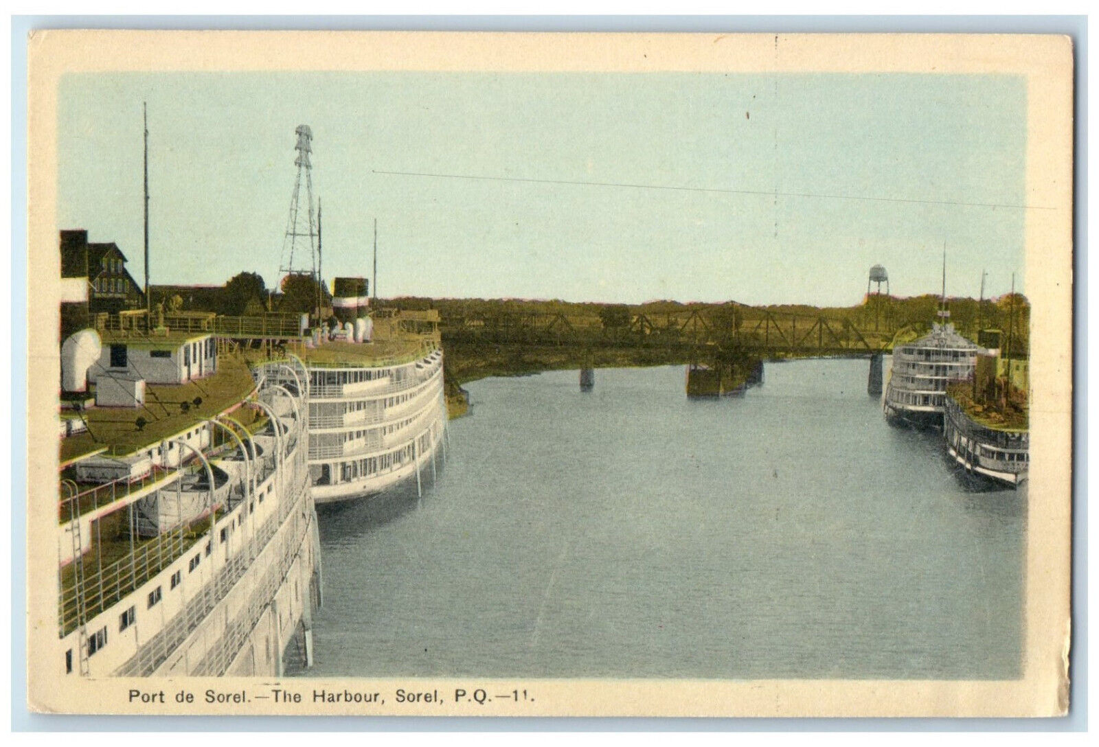 c1940\'s Port De Sorel The Harbour Sorel Quebec Canada Unposted Postcard