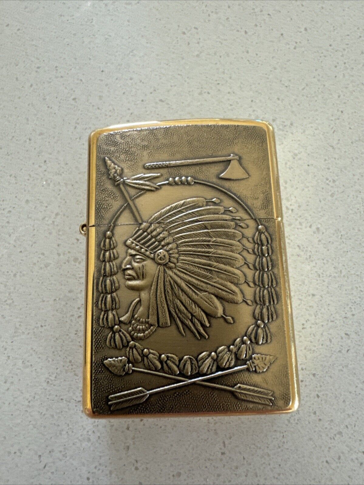 Chief Brass Indian Lighter - Unused, Sealed