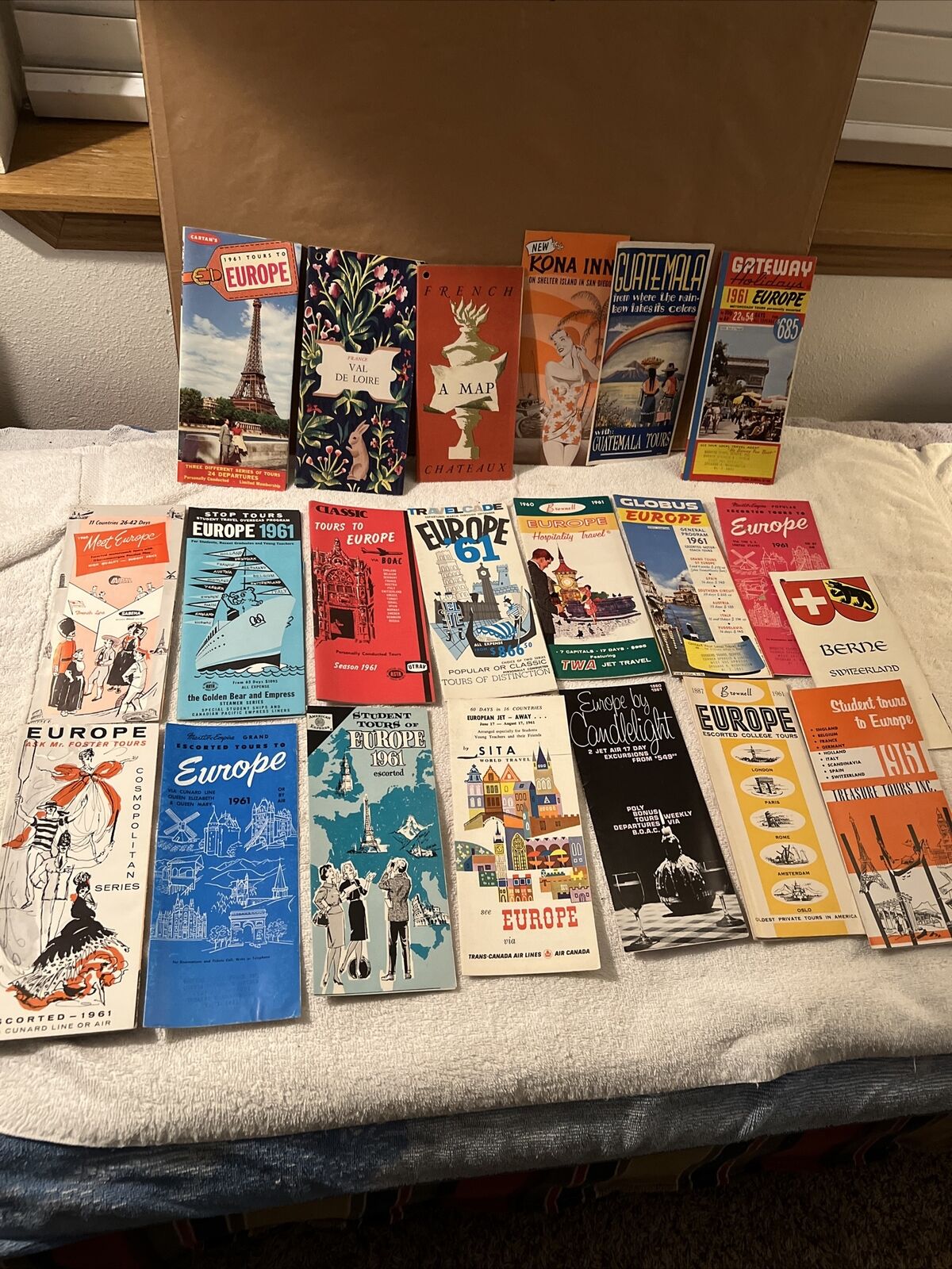 Lot of 22 Europe 1961 Travel  Brochures Guides