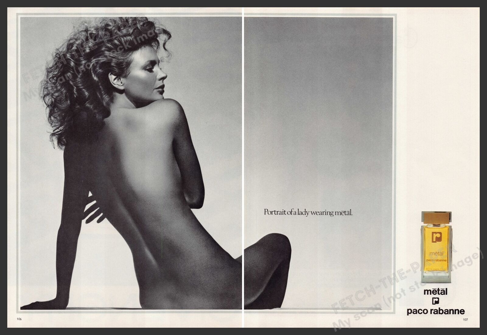 Paco Rabanne Metal Fragrance Portrait 1980s Print Advertisement (2 pages) 1982