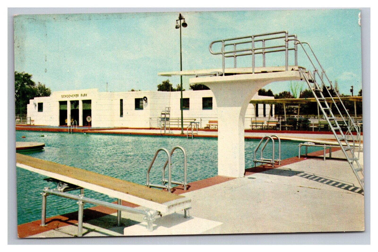 Postcard Lima Ohio Schoonover Park and Pool