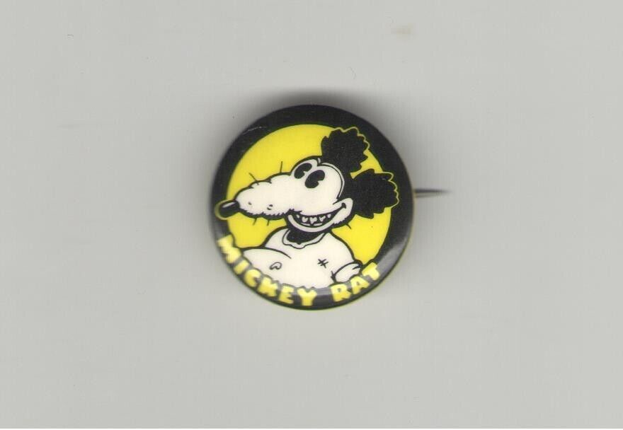 Old pin MICKEY RAT pinback based on Underground Comic Character