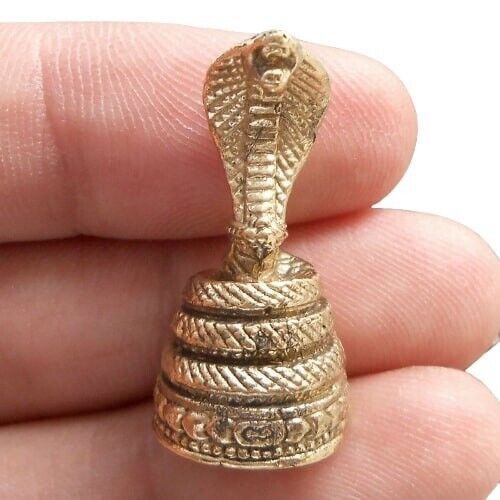 Statue Brass King Cobra Snake Hunting Money Power Amulet Talismans Wealth Holy