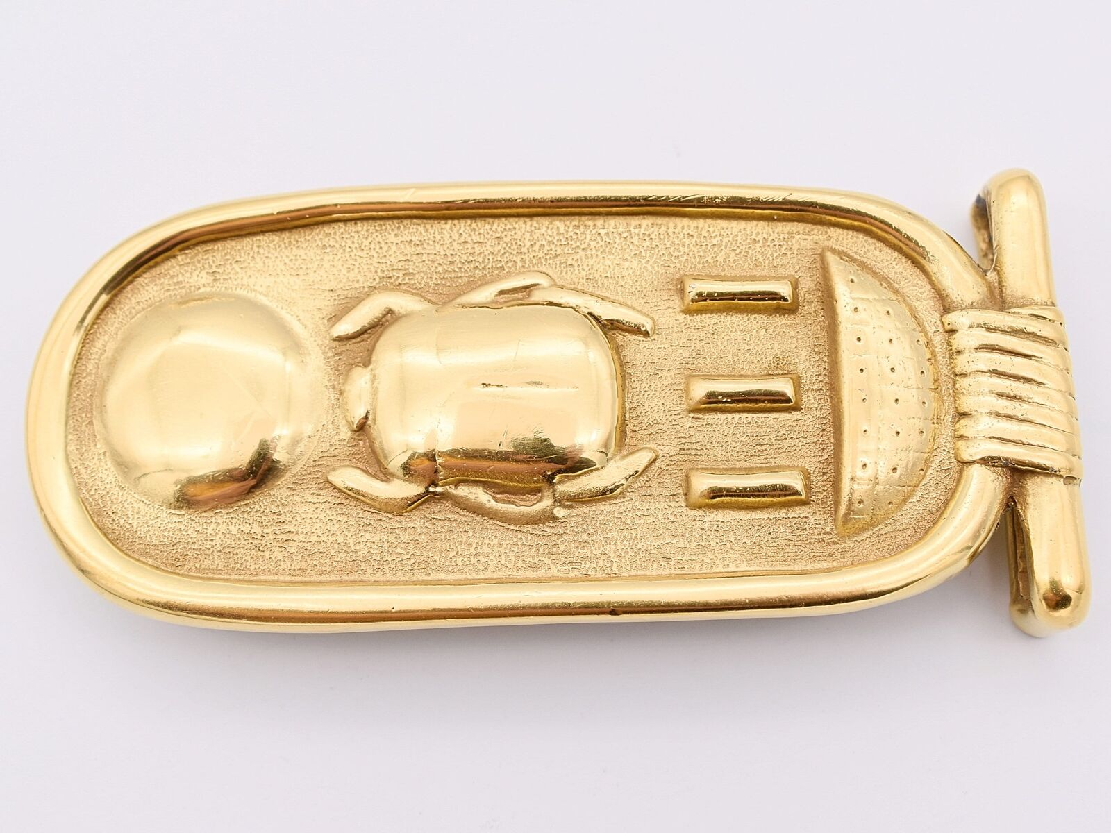 Christopher C. Ross Scarab Beetle Egyptian Gold Plate Vintage Belt Buckle
