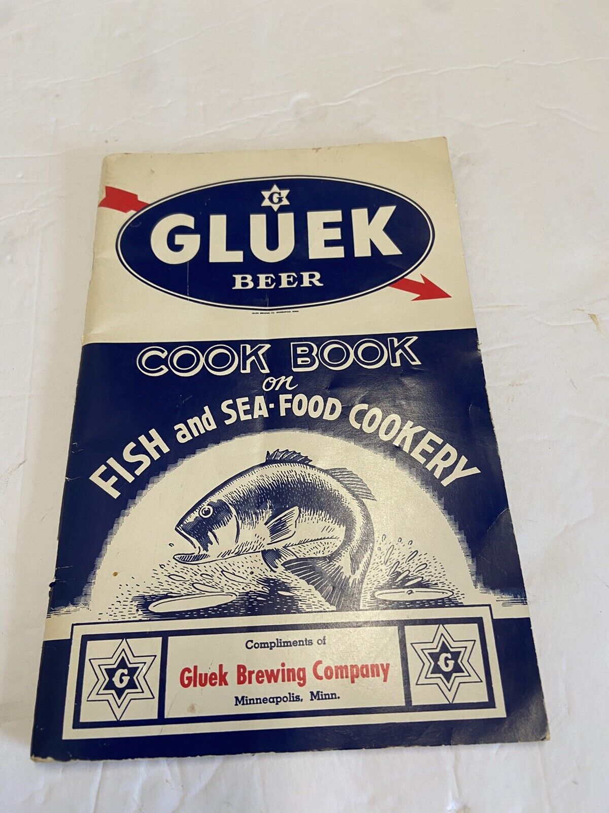 Vintage Gluek Beer CookBook Fish and Seafood Cookery Advertising Giveaway 