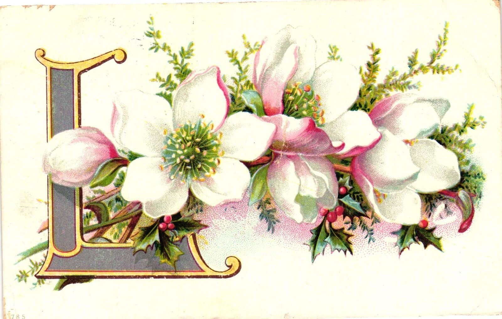 Vintage Postcard- Vintage Greeting Postcard with Beautiful Flower Pa Early 1900s
