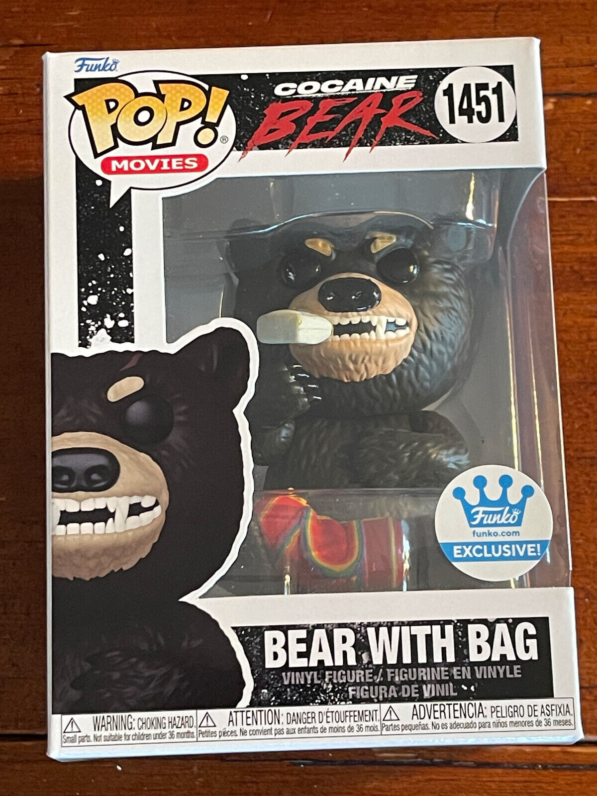 Funko Pop Movies #1451 Bear With Bag Cocaine Bear Funko Exclusive-NEW-Fast Ship
