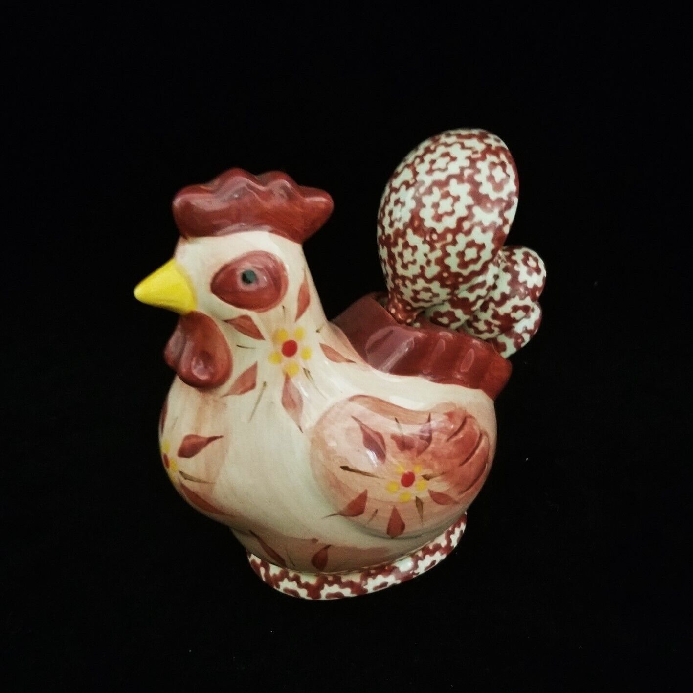 POTTERY ROOSTER MEASURING SPOON HOLDER / RACK